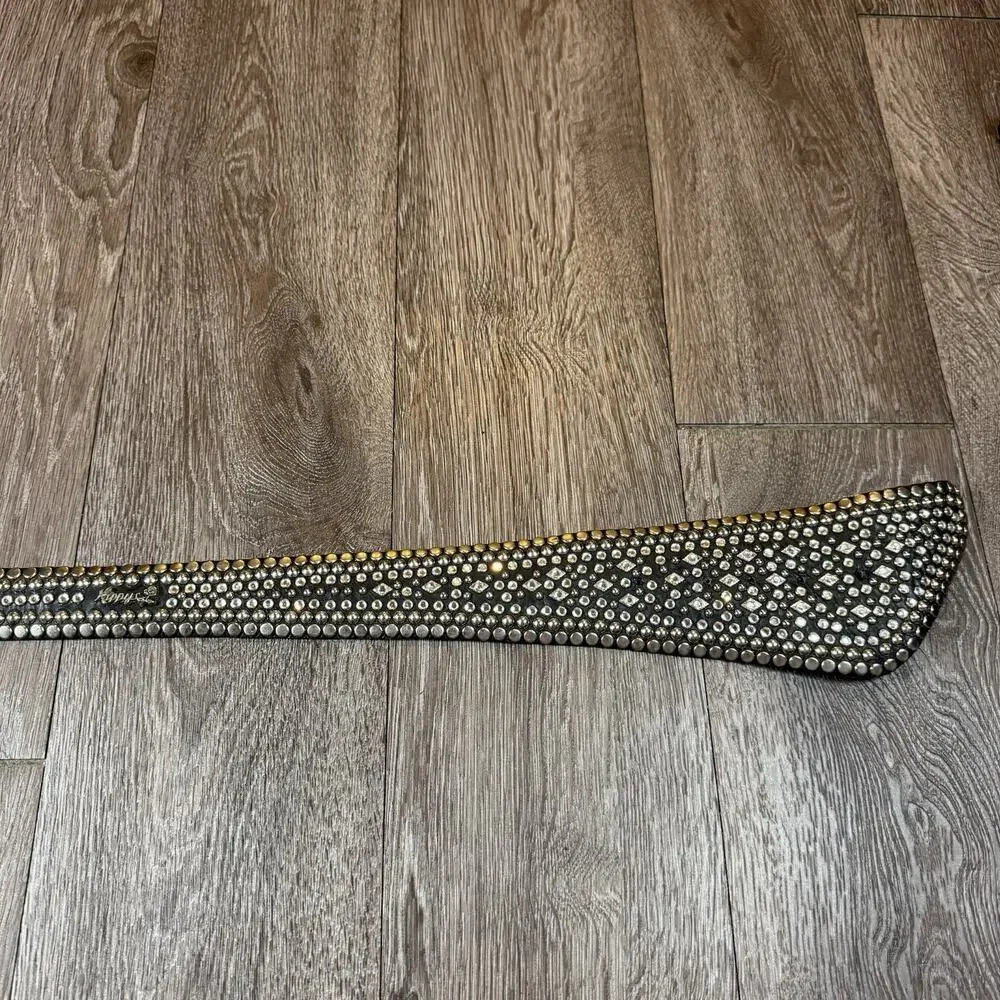 Women’s Vintage 80's belt KIPPY’S EAGLE Rhinestones Runway 1980’S Medium